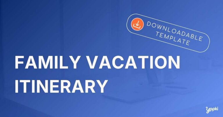 family vacation itinerary template