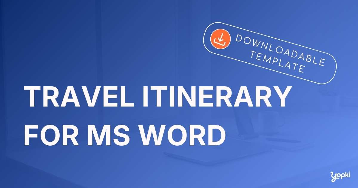 itinerary template word