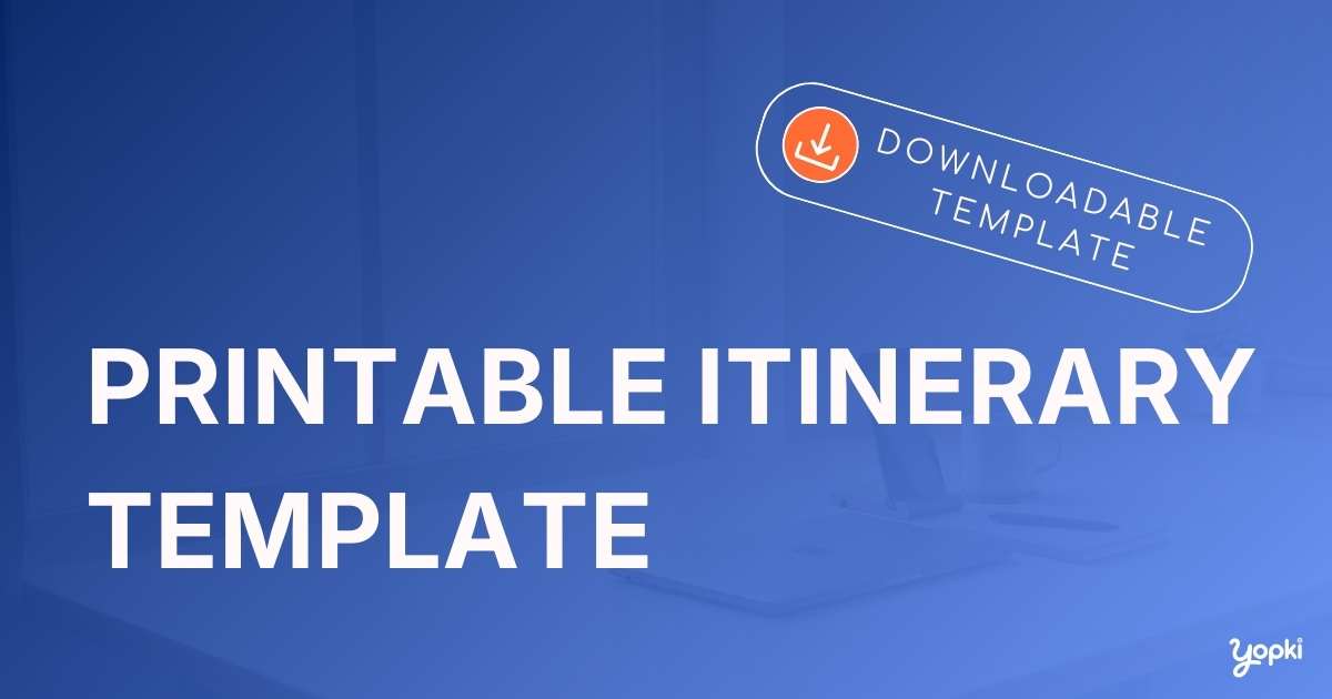 printable itinerary template free
