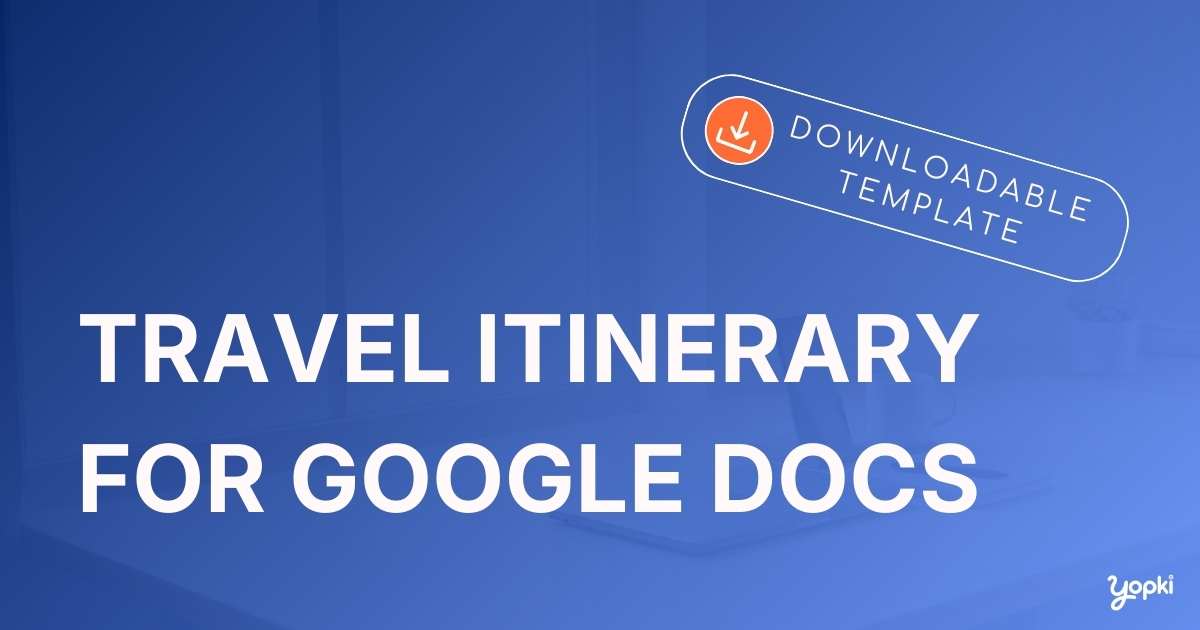 travel itinerary template google docs