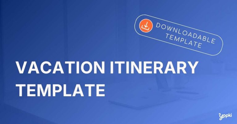 vacation itinerary template