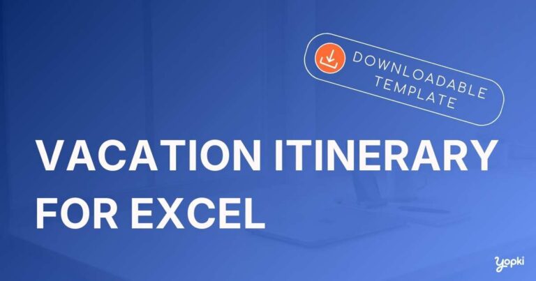 vacation itinerary template excel