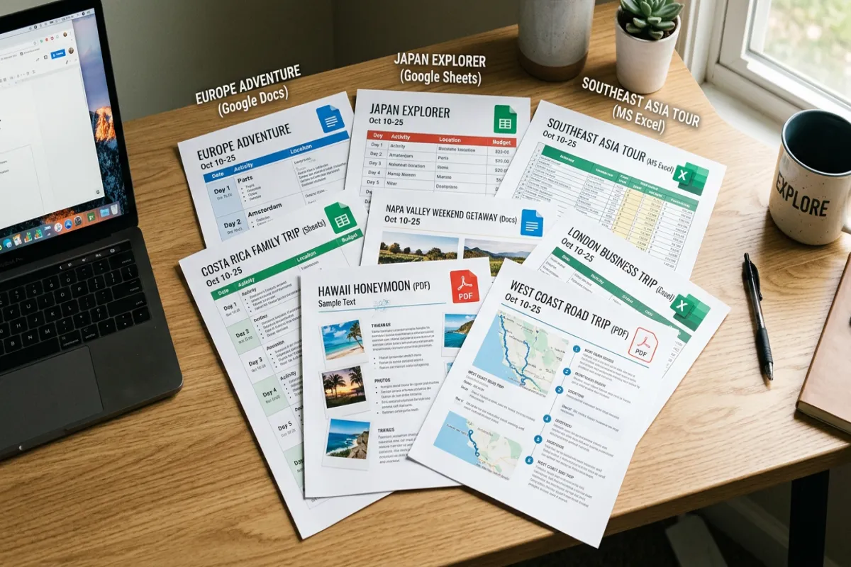 Free itinerary templates in multiple formats